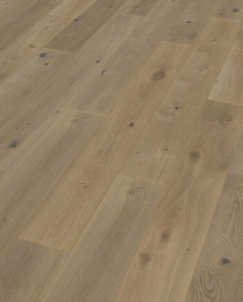 Parquet Trinity Smoked Oak Rustical 1-strip beveled brushed white oiled