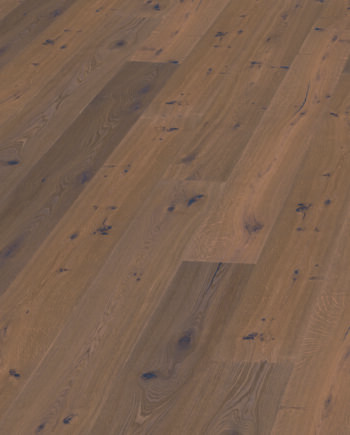 Parquet Trinity Smoked Oak Rustical beveled brushed white oiled 305mm