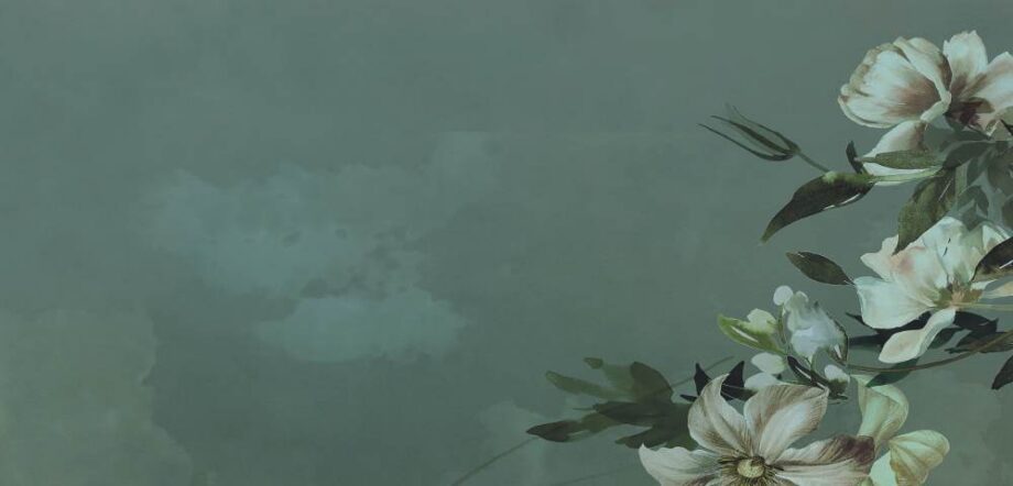 Patterned decorative porcelain tile ABK Wide&Style Country Flowers Green A, 120x240 cm (4 x 60x120 cm), 8.5 mm, matt