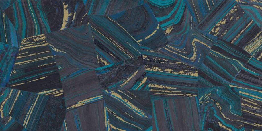Patterned decorative porcelain tile ABK Wide&Style Precious Blue, 60x120 cm, 8.5 mm, matt
