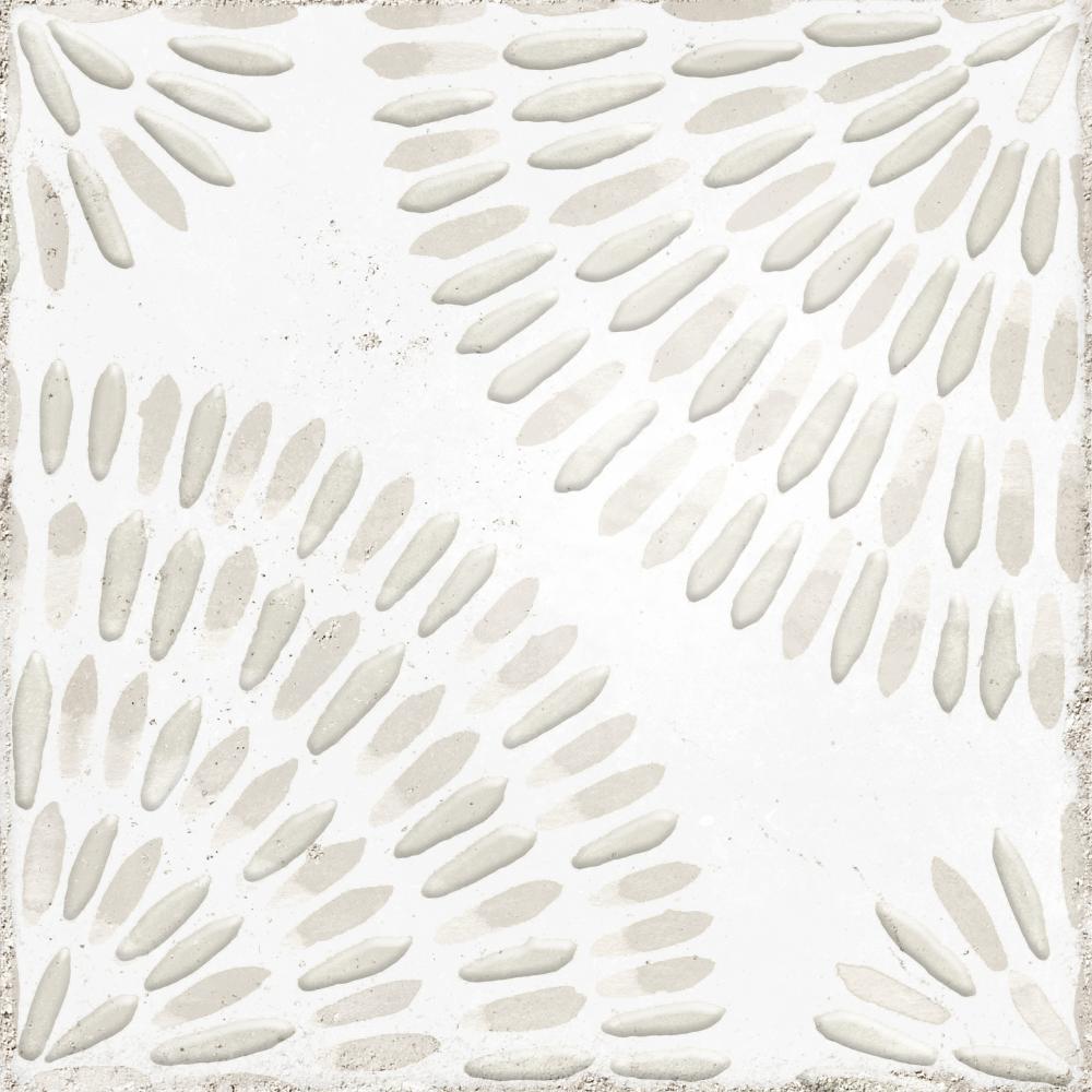 Patterned encaustic-look porcelain floor tile Dune Atlantique Bayonne, 20x20 cm, 9 mm, glass paste relief