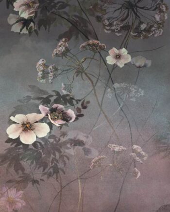 Patterned large porcelain decor slab ABK Wide&Style Country Flowers Pink B, 160x320 cm, 6 mm, matt