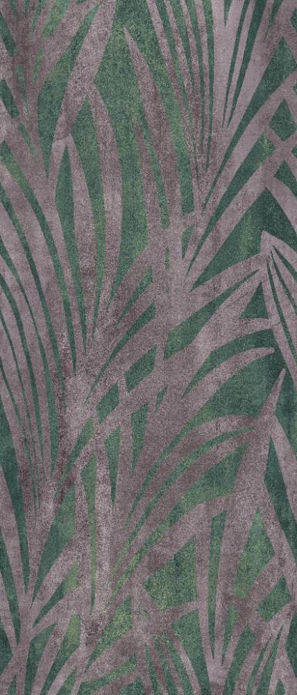 Patterned large porcelain decor slab ABK Wide&Style Jungle Green, 120x280 cm, 6 mm, matt