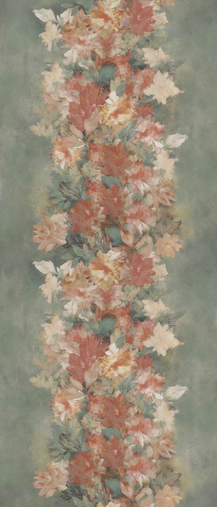 Patterned large porcelain decor slab ABK Wide&Style Peonies, 120x280 cm, 6 mm, matt