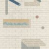 Patterned large porcelain decor slab ABK Wide&Style Bricklane A, 120x280 cm, 6 mm, matt
