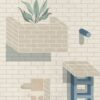 Patterned large porcelain decor slab ABK Wide&Style Bricklane B, 120x280 cm, 6 mm, matt