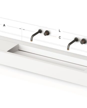 Long Made-to-Measure Basin PAA FLOW 45, Silkstone