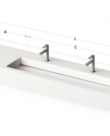 Long Made-to-Measure Basin PAA FLOW 50, Silkstone
