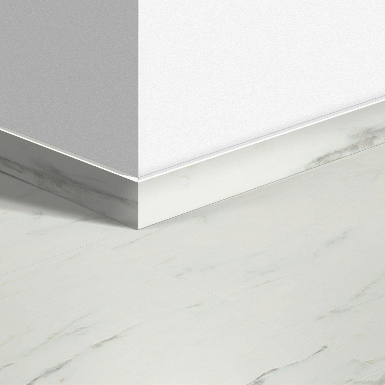 Skirting board Quick-Step Marble Carrara White for LVT vinyl flooring, waterproof, 12x58x2400 mm