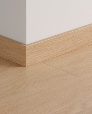 Skirting board Quick-Step White Varnished Oak for laminate, MDF, 12x58x2400 mm