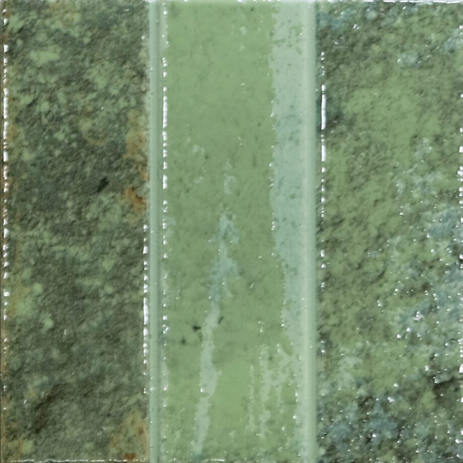 Porcelain tile with three-strip relief Dune Terraluz Verde, 14.7×14.7 cm, 8 mm, green Porcelain tile with three-strip relief Dune Terraluz Verde, 14.7x14.7 cm, 8 mm, green