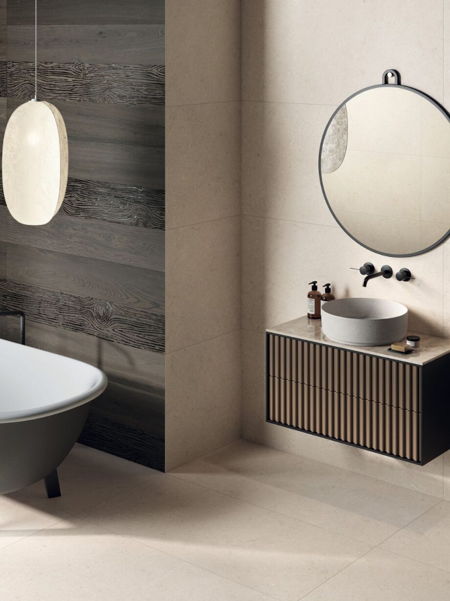 Wood effect porcelain floor tile ABK Poetry Wood Mud, 8.5 – view 5 Wood effect porcelain floor tile ABK Poetry Wood Mud, 20x120 cm, 8.5 mm, matt – 5