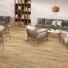 Wood effect porcelain tile Tau Eternal Roble, oak – view 2 Wood effect matt porcelain floor tile Tau Eternal Roble, 25x100 cm, oak – 2