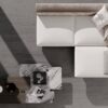 Wood effect matt porcelain floor tile Tau Dover Silver, silver grey, rectified – view 2 Wood effect matt porcelain floor tile Tau Dover Silver, 20x120 cm, 9 mm, silver grey, rectified – 2