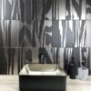 Ceramic wall tile with PVD metallic pattern Dune Flat Savannah Black & Silver, 7.5×30 cm, 8 mm, black & silver – view 2 Ceramic wall tile with PVD metallic pattern Dune Flat Savannah Black & Silver, 7.5x30 cm, 8 mm, black & silver – 2