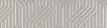 Relief ceramic decorative border Tau Orne Silver, 3x60 cm, silver grey