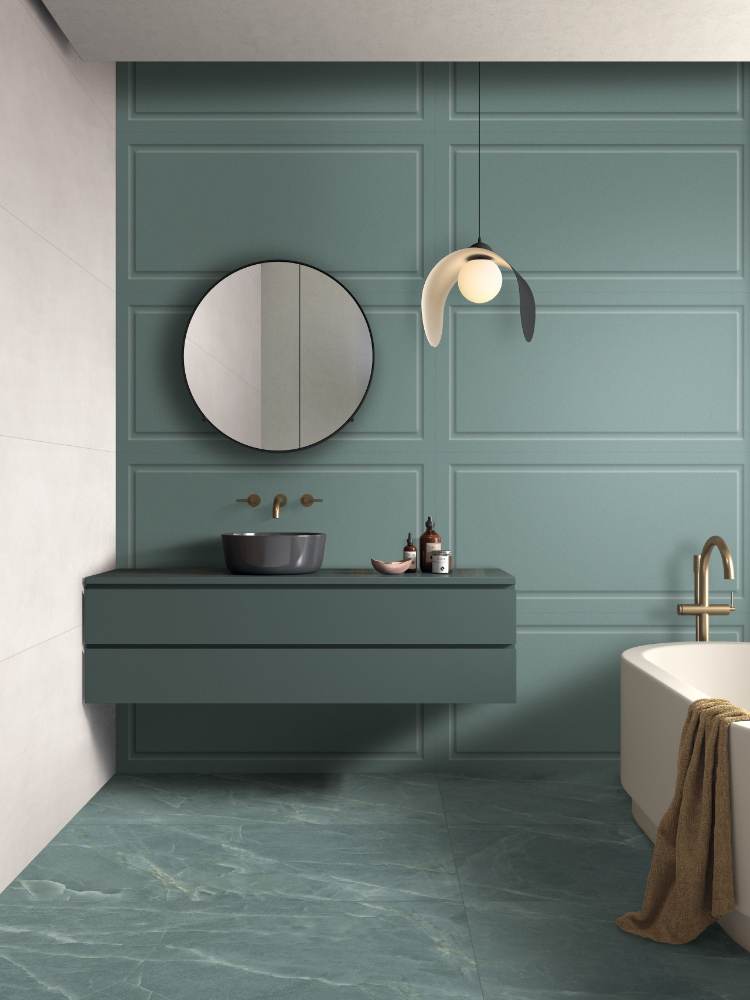 Relief ceramic wall tile ABK Boiserie Green, 60x120 cm, 8.5 mm, matt – 2