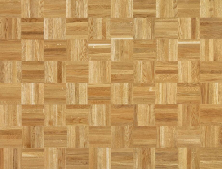 Solid Oak Parquet Bauwerk Prepark Nature 14 lacquered cube pattern 8 mm – board view Solid Oak Parquet Bauwerk Prepark Nature 14 lacquered cube pattern 8 mm