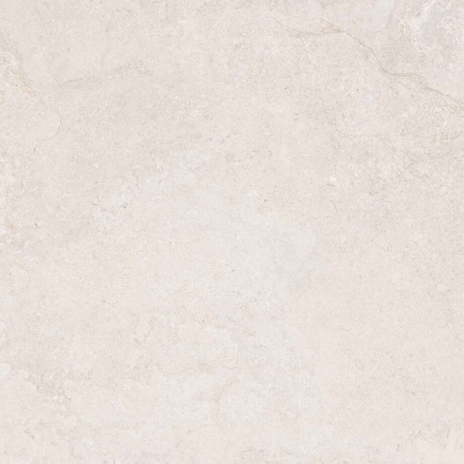 Stone-effect matt porcelain floor tile Tau Dorset White, 100x100 cm, white, rectified