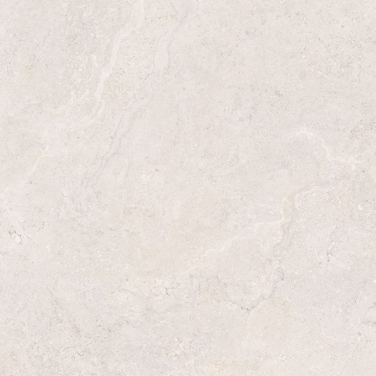 Stone-effect matt porcelain floor tile Tau Dorset White, 90x90 cm, white, rectified