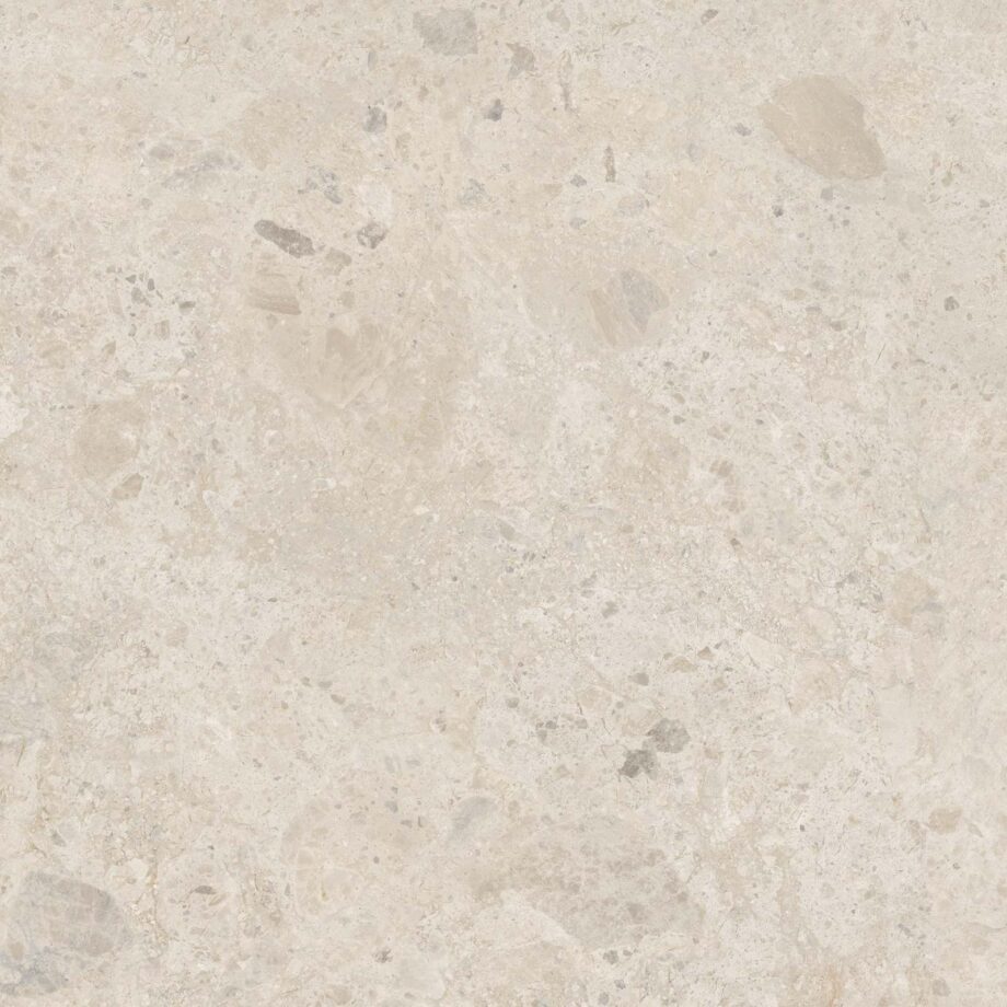 Stone-effect matt porcelain floor tile Tau Qatar White, 100x100 cm, white, rectified