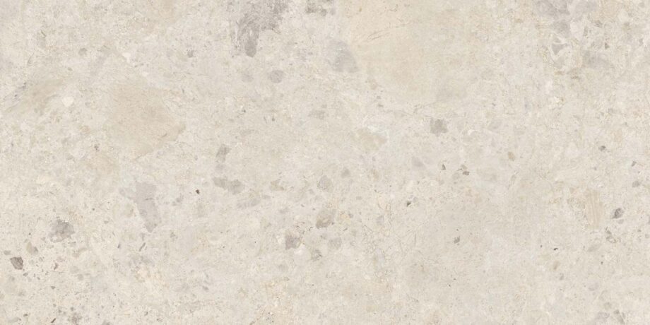 Stone-effect matt porcelain floor tile Tau Qatar White, 60x120 cm, white, rectified