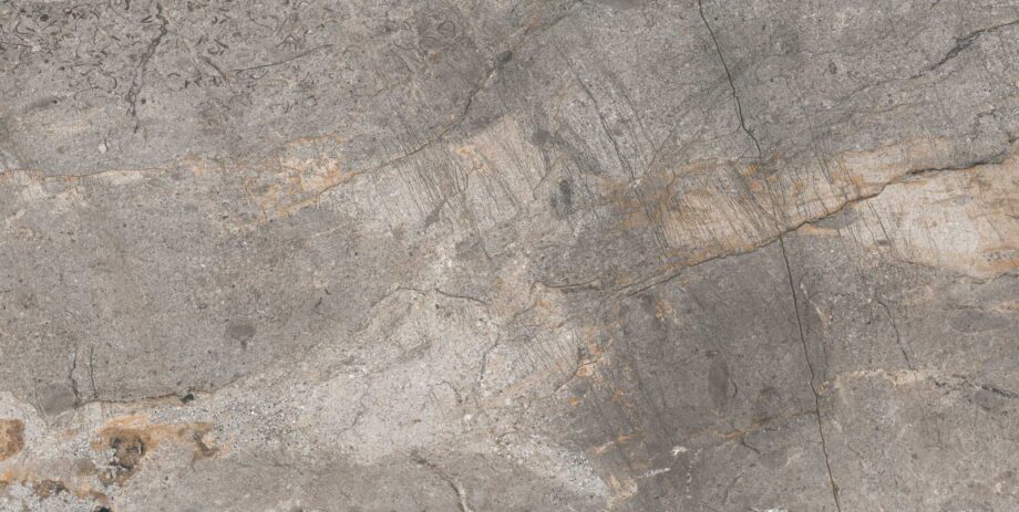Stone-effect polished porcelain floor tile Tau Mainstone Gray Pol, 60x120 cm, 10.5 mm, grey, rectified