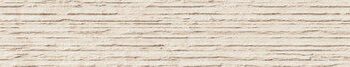 Stone effect porcelain décor strip ABK Era Groove Beige, 5x120 cm, 8.5 mm, textured relief, matt