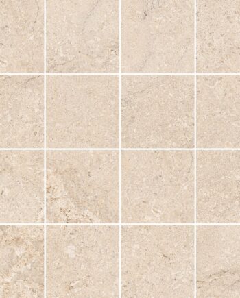 Stone-effect porcelain mosaic tile Tau Dorset Linen 7x7, 30x30 cm, linen beige