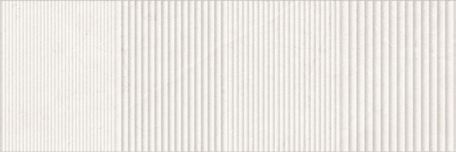 Stone-effect relief ceramic wall tile Tau Lithos Wall Relief White, 30x90 cm, 8.7 mm, white, rectified