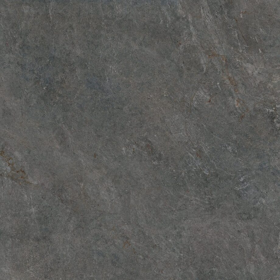 Stone-effect semi-polished porcelain floor tile Tau Caribbean Graphite SP, 120x120 cm, 9 mm, graphite grey, rectified