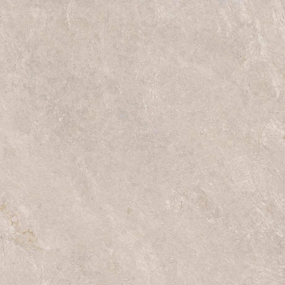 Stone-effect semi-polished porcelain floor tile Tau Caribbean Ivory SP, 90x90 cm, ivory, rectified