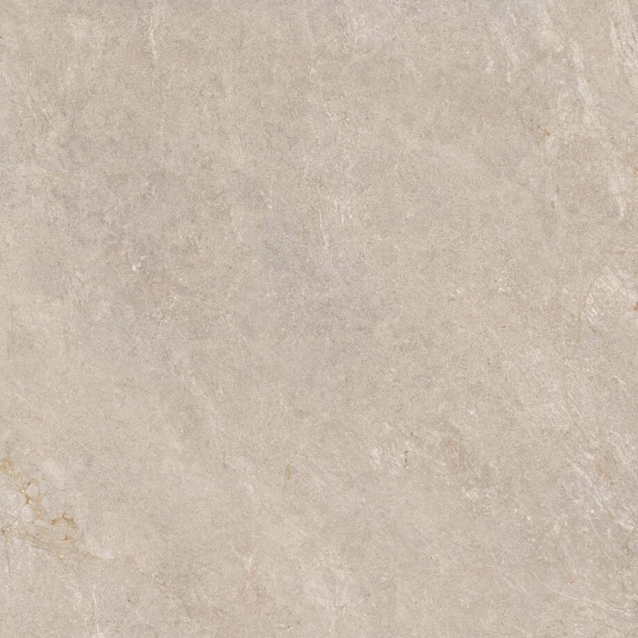 Stone-effect semi-polished porcelain floor tile Tau Caribbean Light Beige SP, 90x90 cm, light beige, rectified