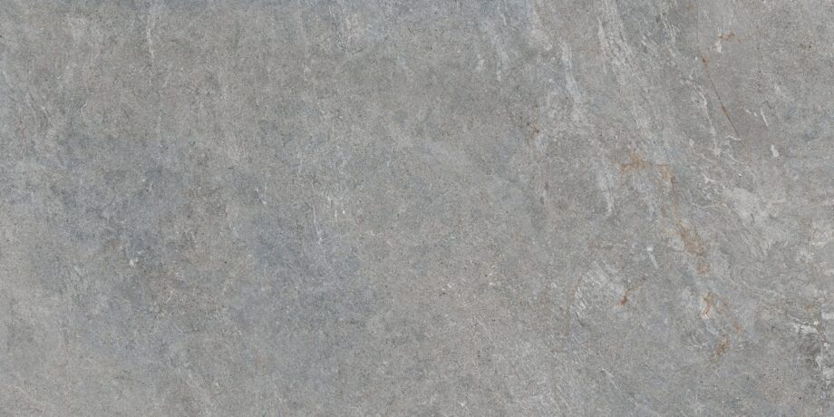 Stone-effect semi-polished porcelain floor tile Tau Caribbean Silver SP, 60x120 cm, 10.5 mm, silver grey, rectified
