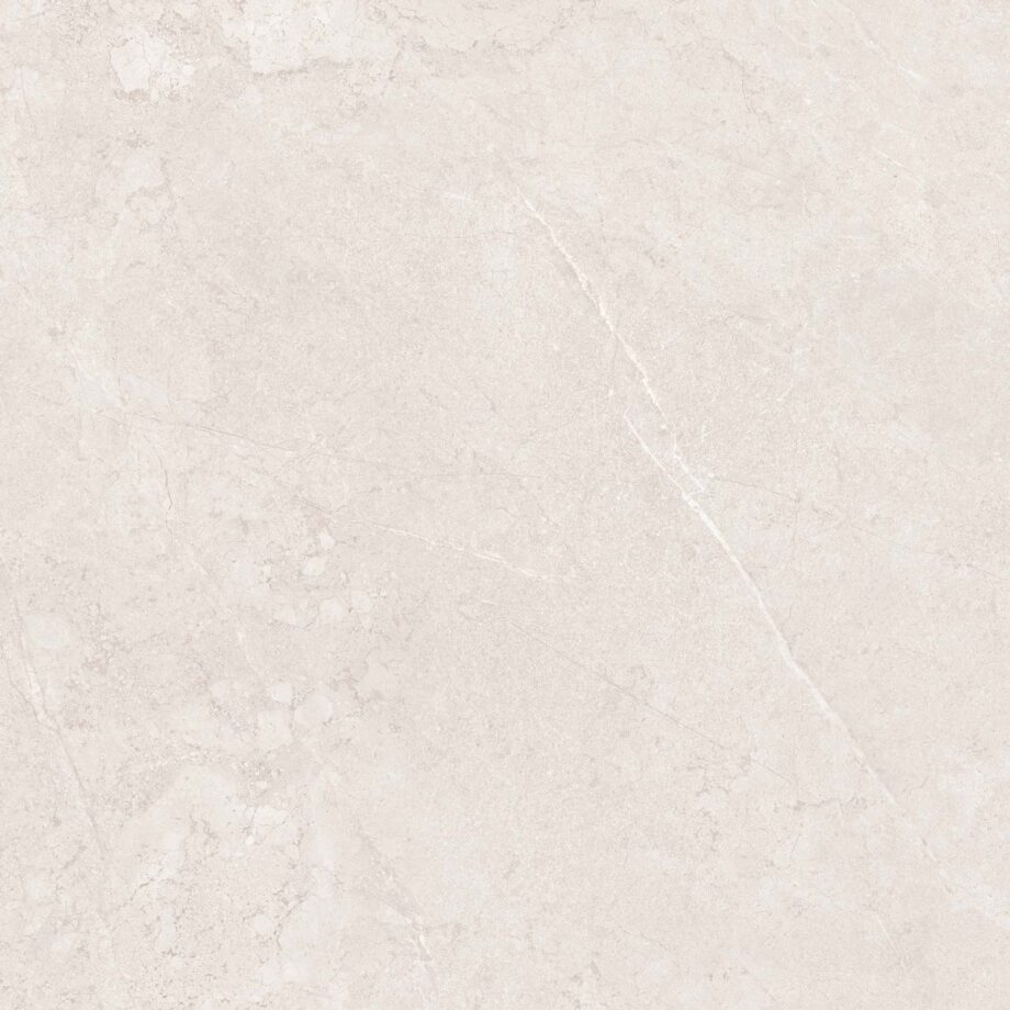 Stone-effect soft matt porcelain floor tile Tau Lithos Soft White, 100x100 cm, white, rectified