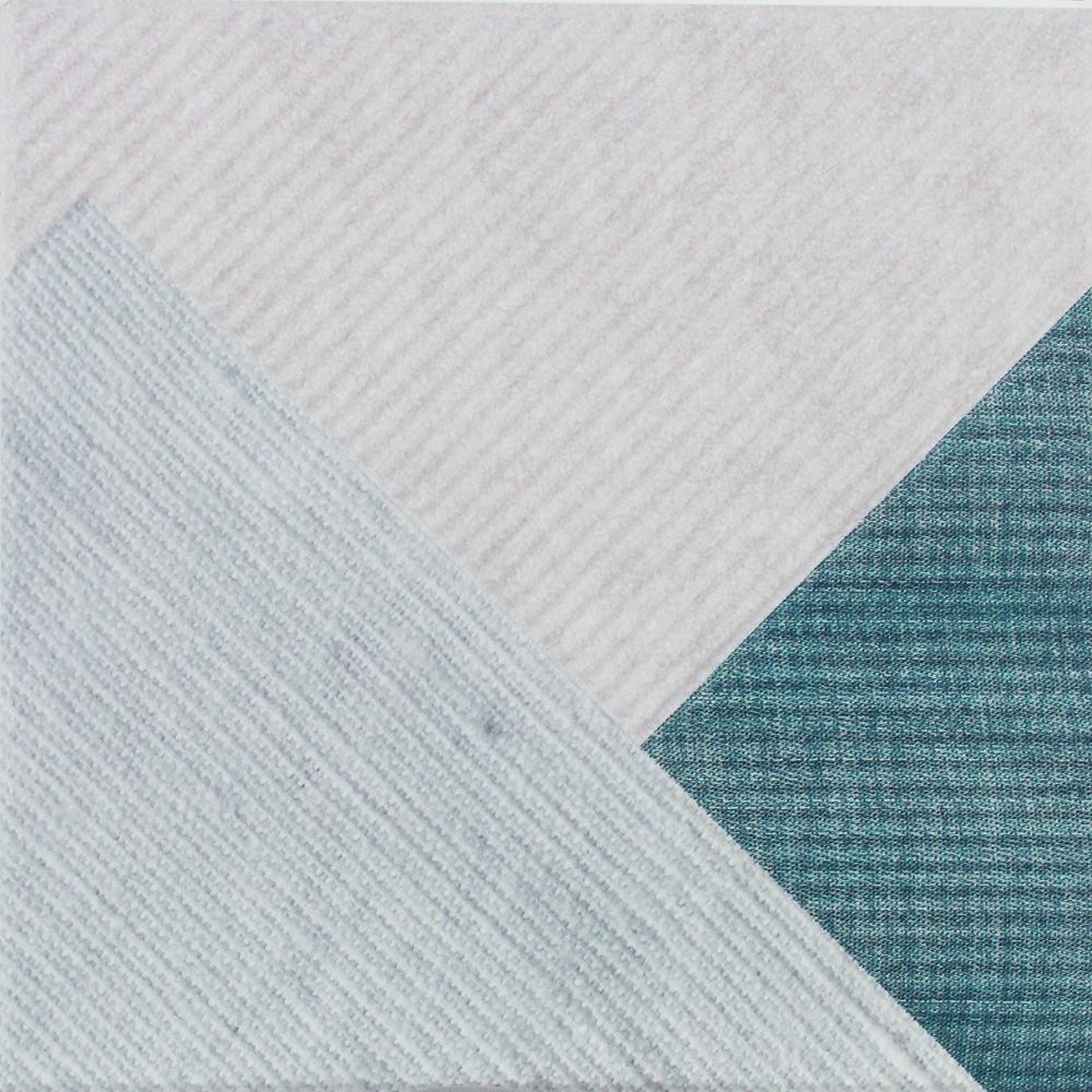 Striped 3D relief ceramic wall tile Dune Stripes Mix Denim, 25x25 cm, 10 mm, denim blue
