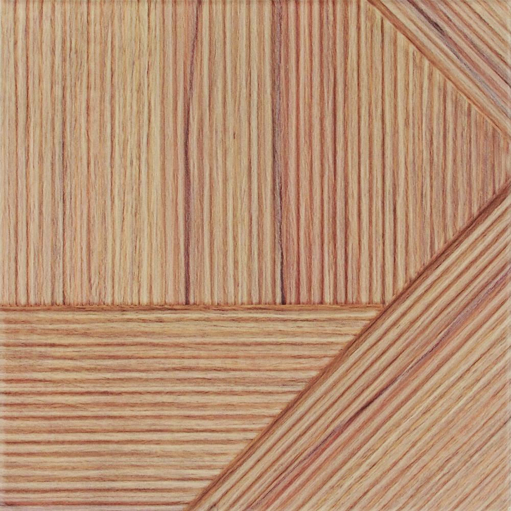 Striped 3D relief ceramic wall tile Dune Stripes Mix Teak, 25x25 cm, 10 mm, teak