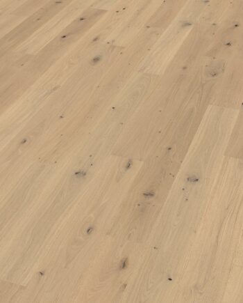 Oak parquet Thede & Witte Boston, knotty, brushed, matt lacquered, rough appearance, 1-strip, 1900 x 189 x 15 mm