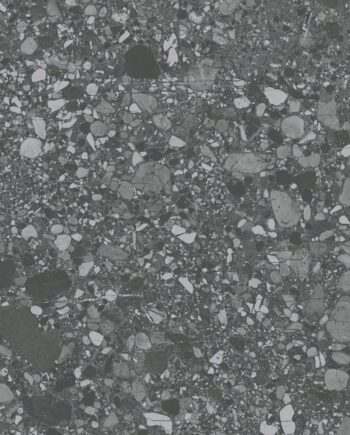Terrazzo effect matt porcelain floor tile Tau Clemon Graphite, 60x60 and 60x120 cm, graphite grey, R10, rectified