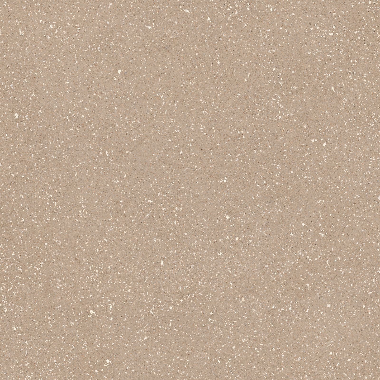 Terrazzo effect matt porcelain floor tile Tau Sassy Greige, 90x90 cm, greige, R10, rectified