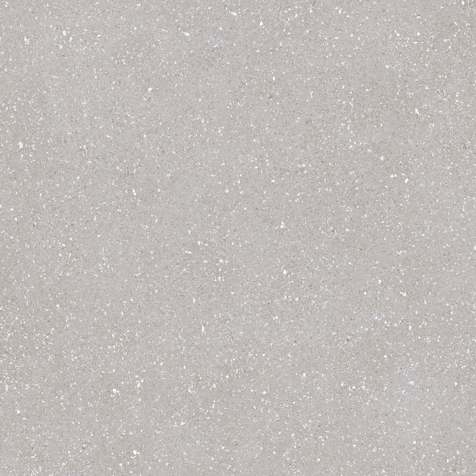 Terrazzo effect matt porcelain floor tile Tau Sassy Silver, 90x90 cm, silver grey, R10, rectified