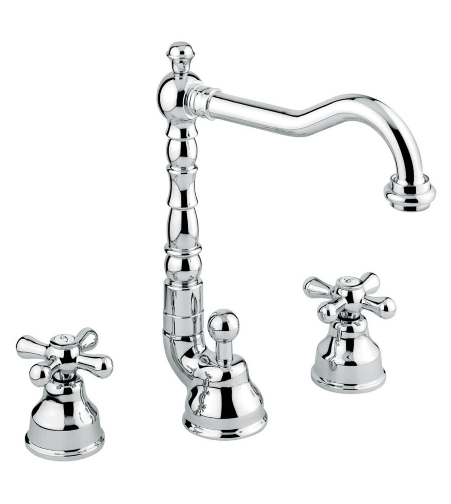 Three-hole basin mixer Emmevi Decò Old 12643 with pop-up waste