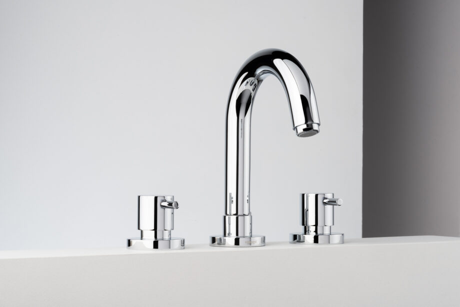 Three-hole basin mixer Emmevi Piper 45033 with pop-up waste – view 2 Three-hole basin mixer Emmevi Piper 45033 with pop-up waste – 2