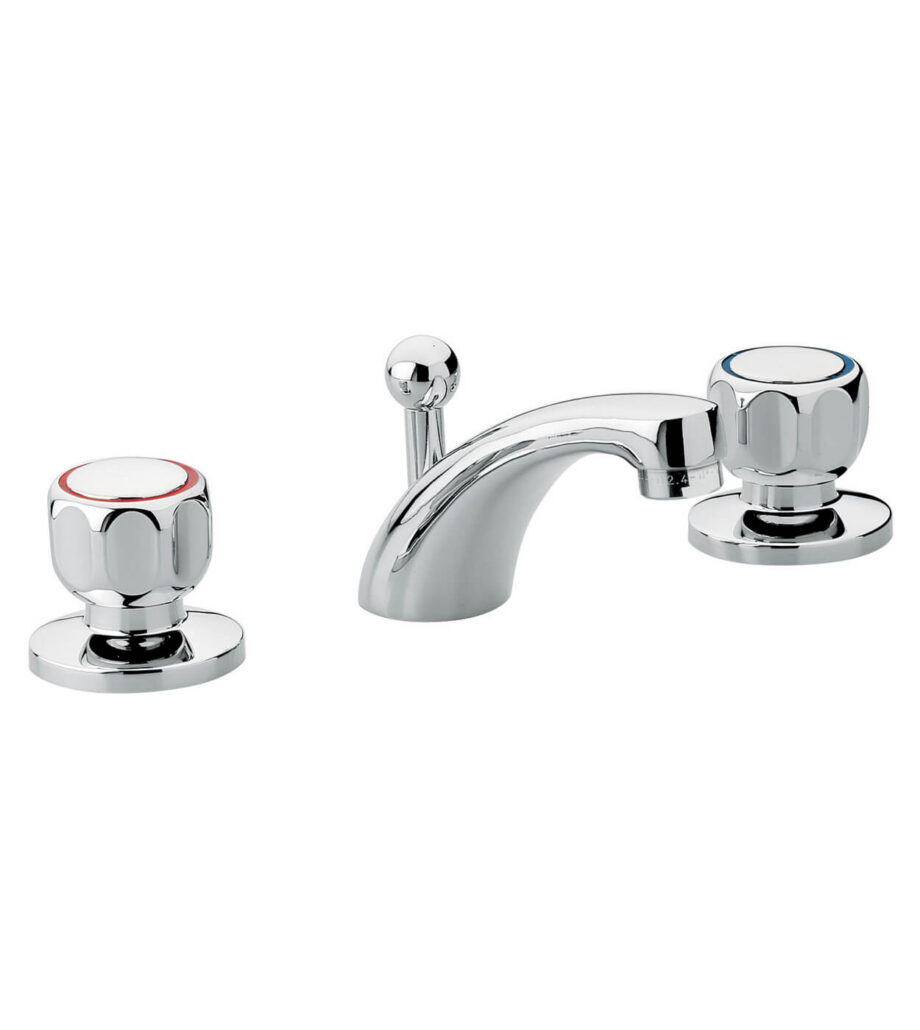 Three-hole basin mixer Emmevi Sole 15033 with pop-up waste, chrome Three-hole basin mixer Emmevi Sole 15033 with pop-up waste