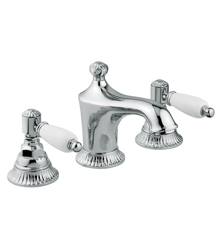 Three-hole basin mixer Emmevi The One Atena 98033 with pop-up waste, chrome, without crystal Three-hole basin mixer Emmevi The One Atena 98033 with pop-up waste