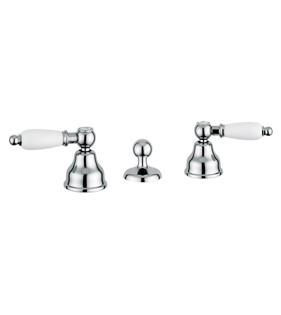 Three-hole bidet mixer Emmevi Decò Ceramic 121034 with pop-up waste