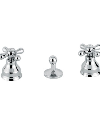 Three-hole bidet mixer Emmevi Decò Classic 12034 with pop-up waste