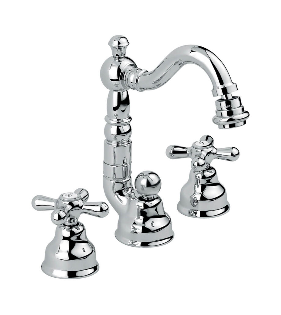 Three-hole bidet mixer Emmevi Decò Old 12644 with pop-up waste