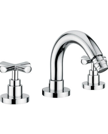Three-hole bidet mixer Emmevi Spirit New 31034 with pop-up waste