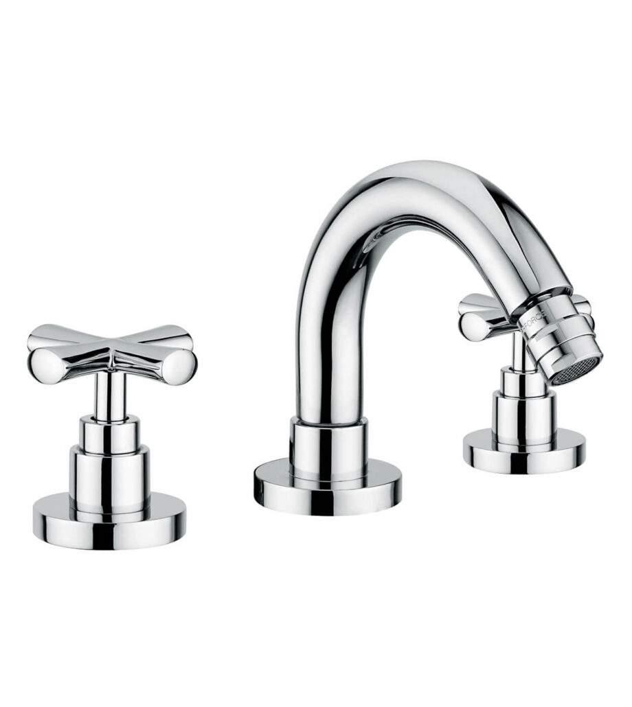 Three-hole bidet mixer Emmevi Spirit New 31034 with pop-up waste, chrome Three-hole bidet mixer Emmevi Spirit New 31034 with pop-up waste